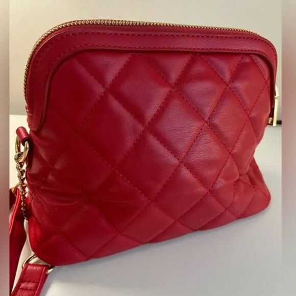 Badgley Mischka Red Gold Studded Crossbody - Picture 3 of 6